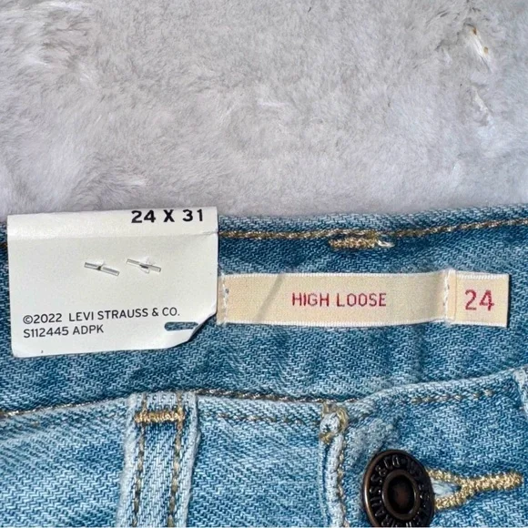 NWT Levi's 24 x 31 High Waist Waisted Loose Blue Jeans Premium Wide Stra… - Picture 5 of 10